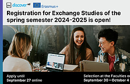 ERASMUS+ contest for studies abroad in spring semester is announced!