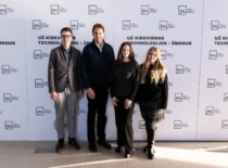 John Kazickas with the scholarship winners at KTU